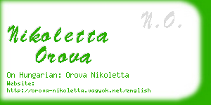 nikoletta orova business card